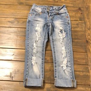 EUC Distressed Jean Capris